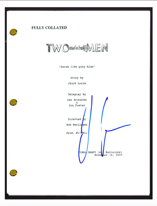 Jon Cryer Signed TWO AND A HALF MEN 