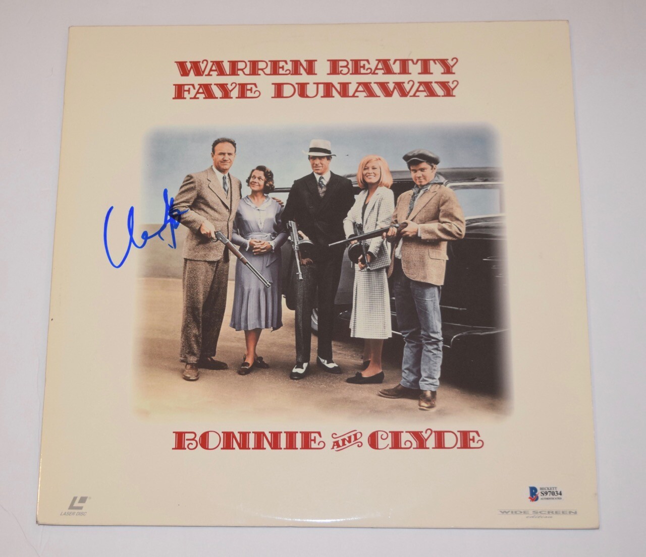 Warren Beatty Signed Autograph BONNIE AND CLYDE Laserdisc Cover Beckett BAS COA