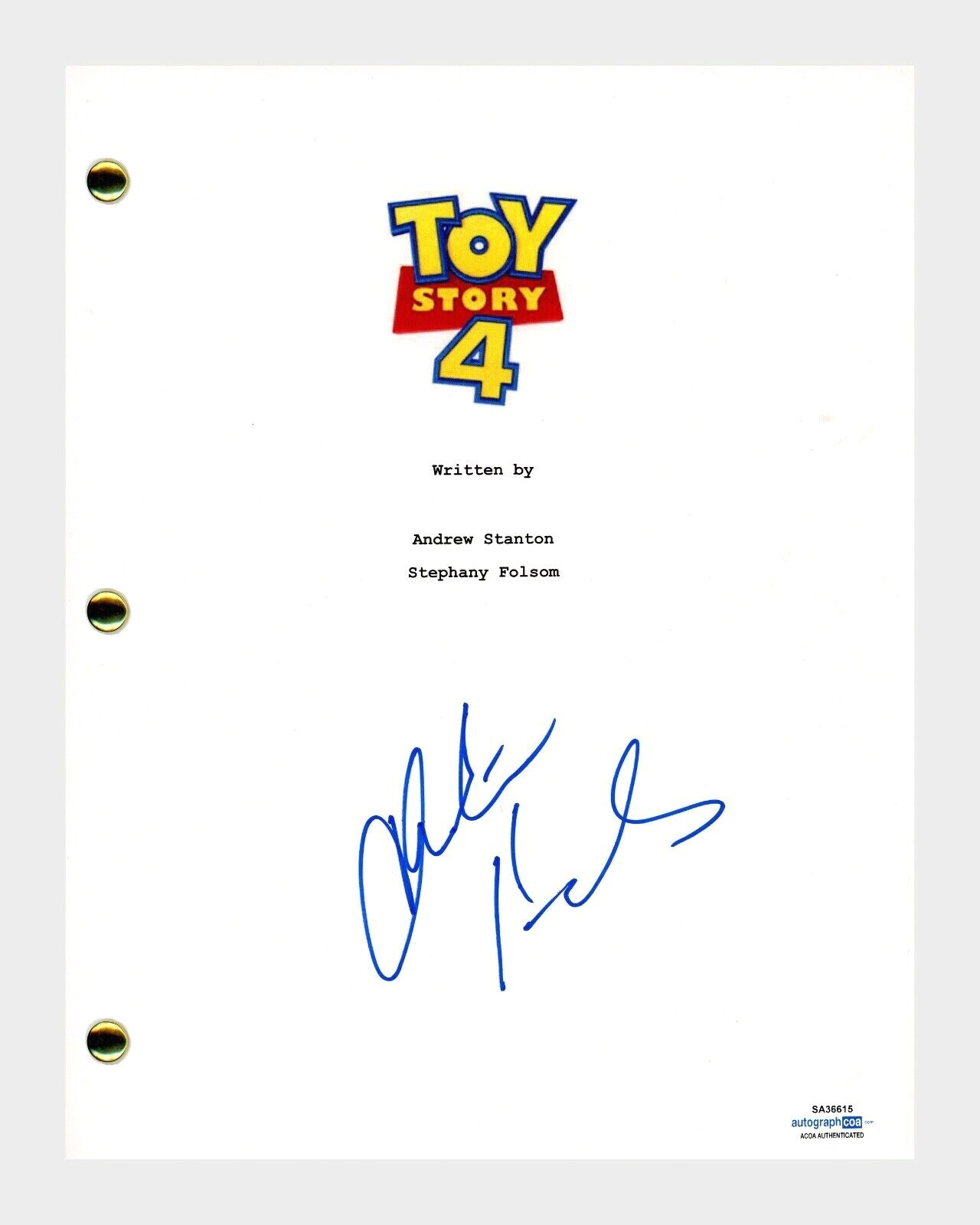 Christina Hendricks Signed Autographed TOY STORY 4 Movie Script ACOA COA