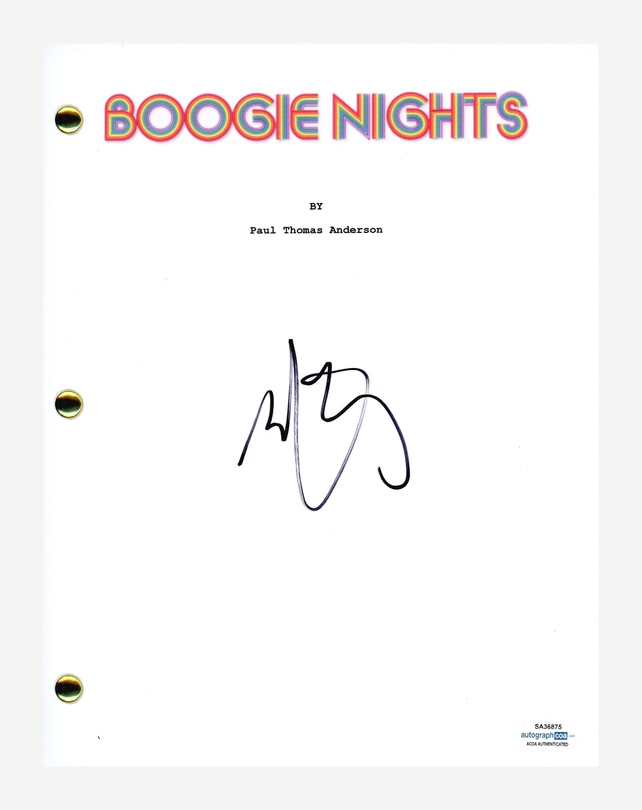 Mark Wahlberg Signed Autographed Boogie Nights Movie Script ACOA COA ...