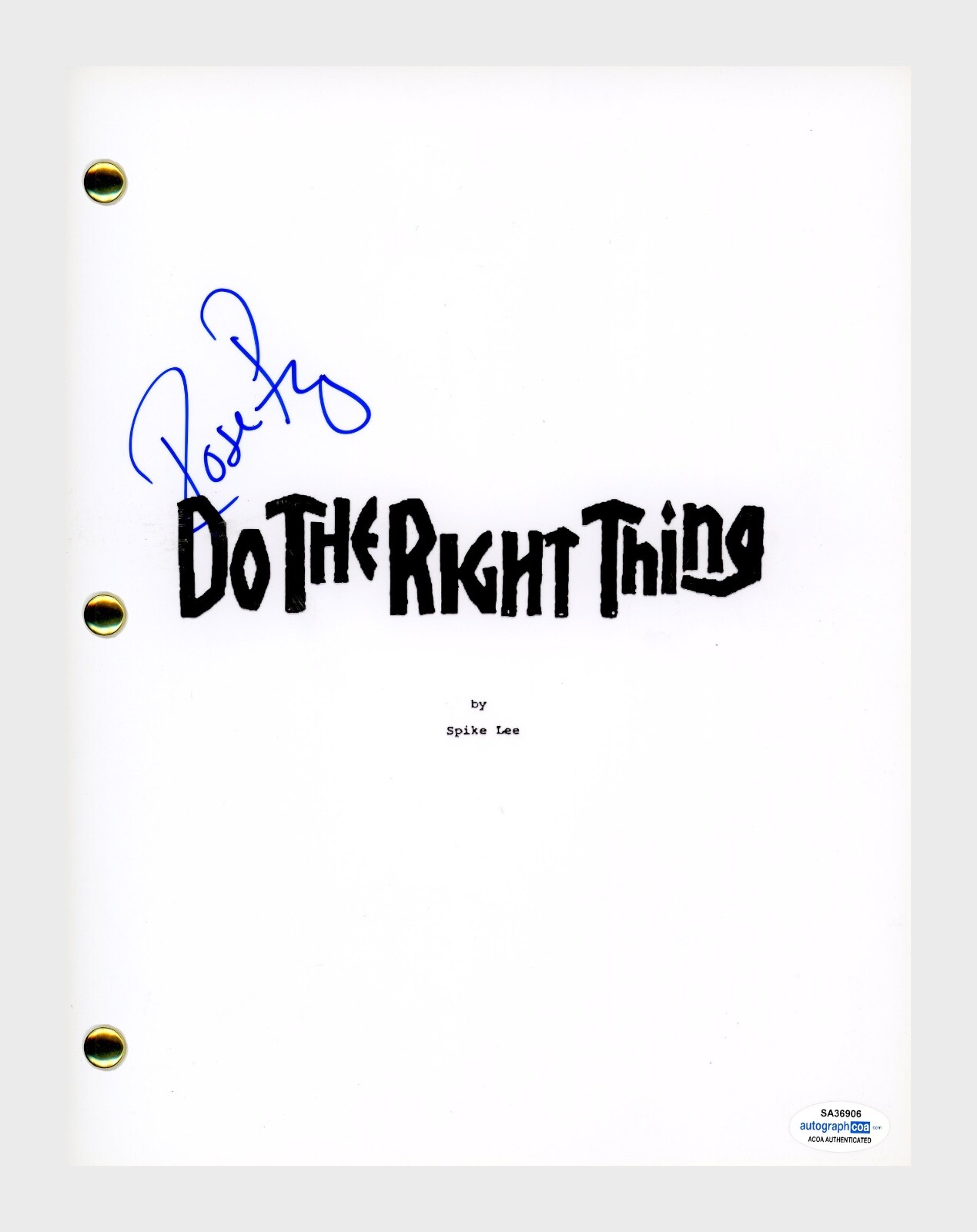Rosie Perez Signed Autographed Do The Right Thing Movie Script ACOA COA