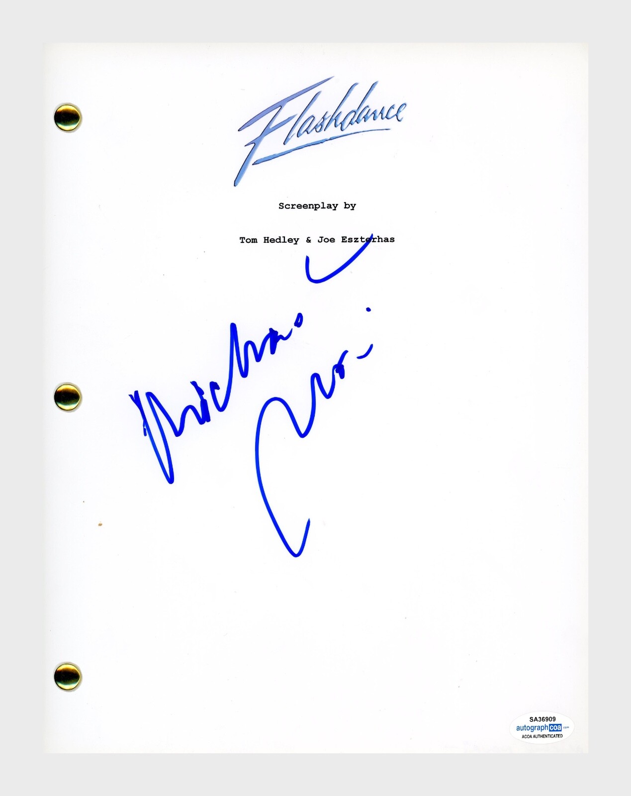 Michael Nouri Signed Autographed FLASHDANCE Movie Script Screenplay ACOA COA