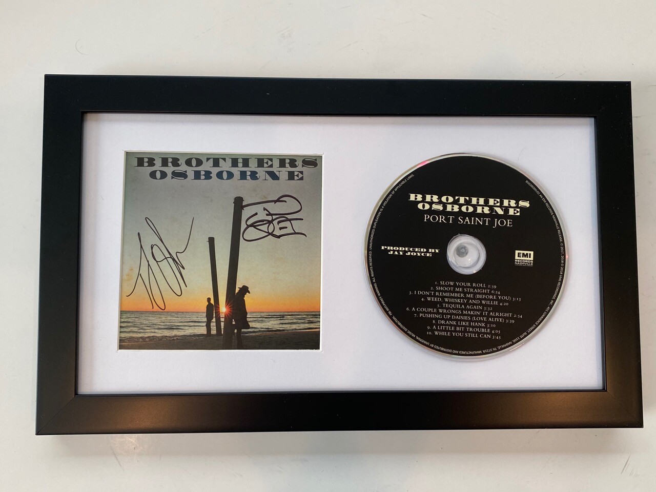 Brothers Osborne Signed Autographed Port Saint Joe Framed Matted CD Booklet COA