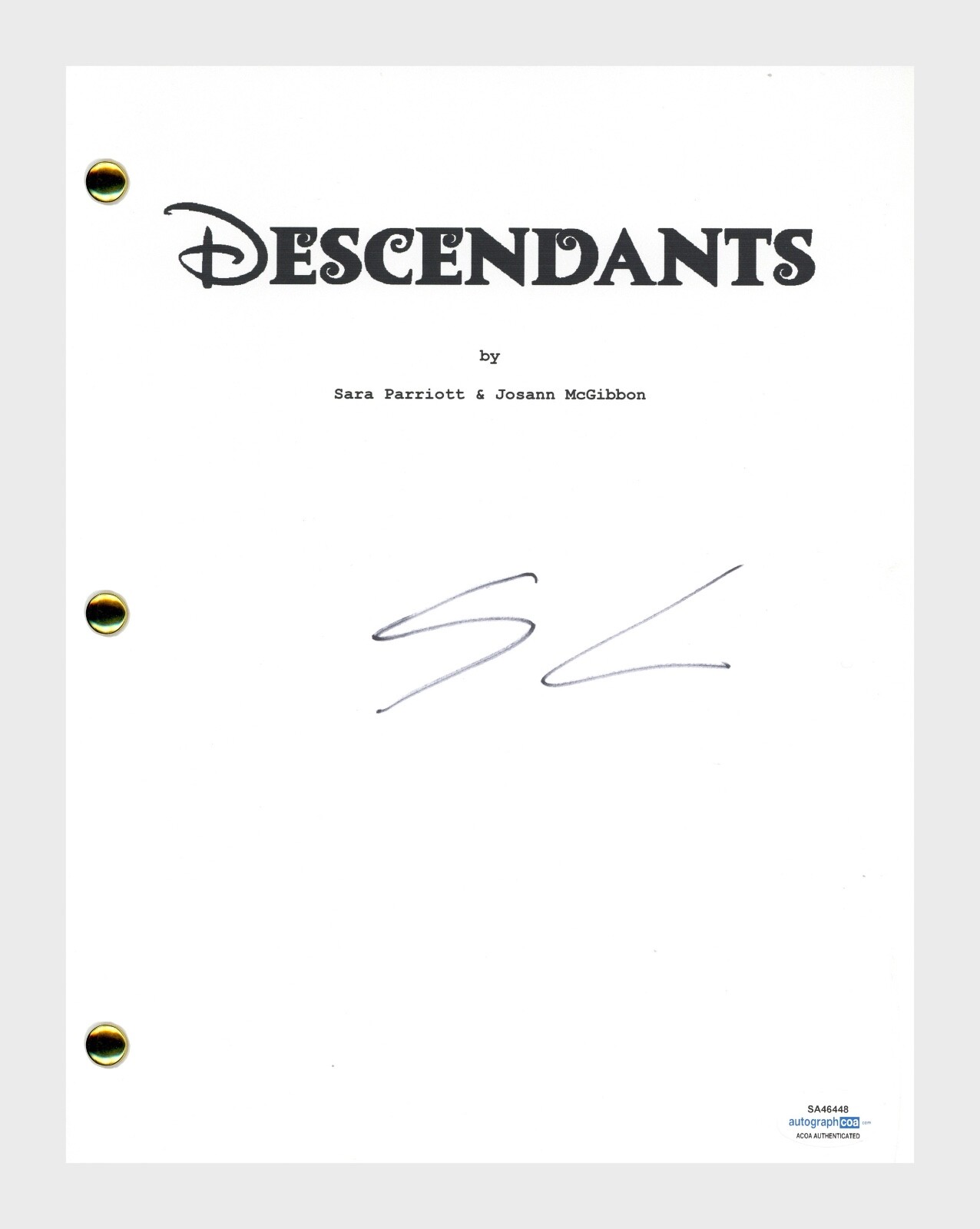 SOFIA CARSON SIGNED AUTOGRAPHED DESCENDANTS MOVIE SCRIPT SCREENPLAY ACOA COA COLLECTIBLE MEMORABILIA