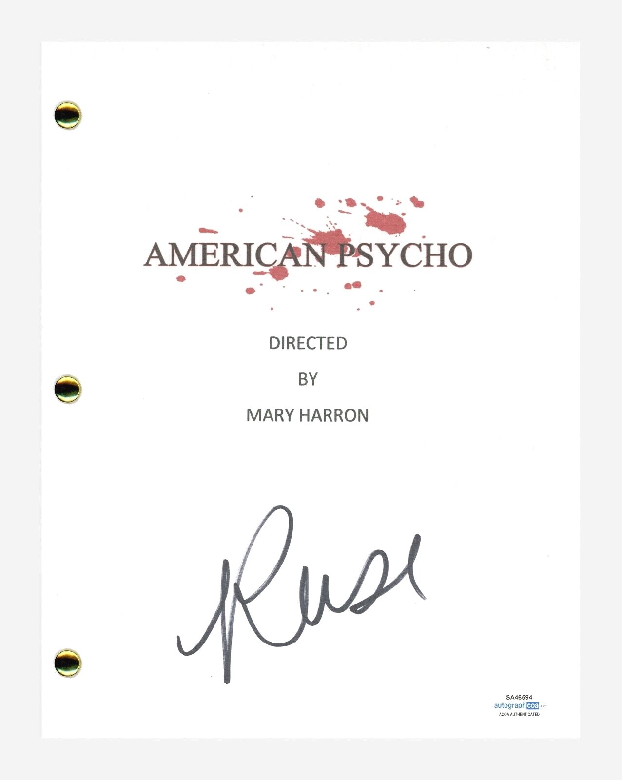 Reese Witherspoon Signed Autographed American Psycho Movie Script ACOA COA