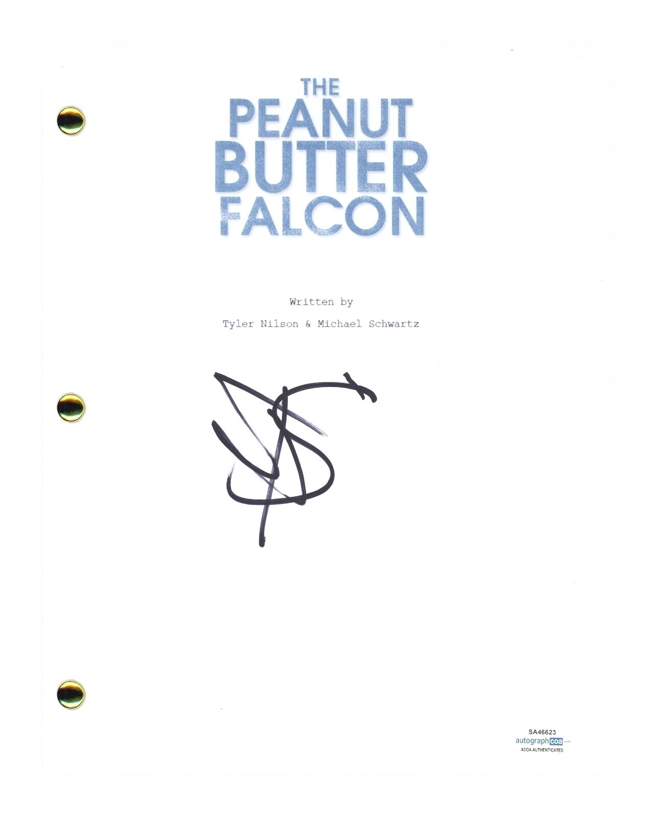 Shia LaBeouf Signed Autographed The Peanut Butter Falcon Movie Script ACOA COA