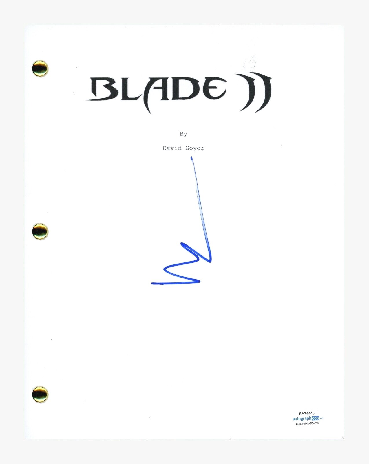 Norman Reedus Signed Autographed BLADE II Movie Script Screenplay ACOA COA