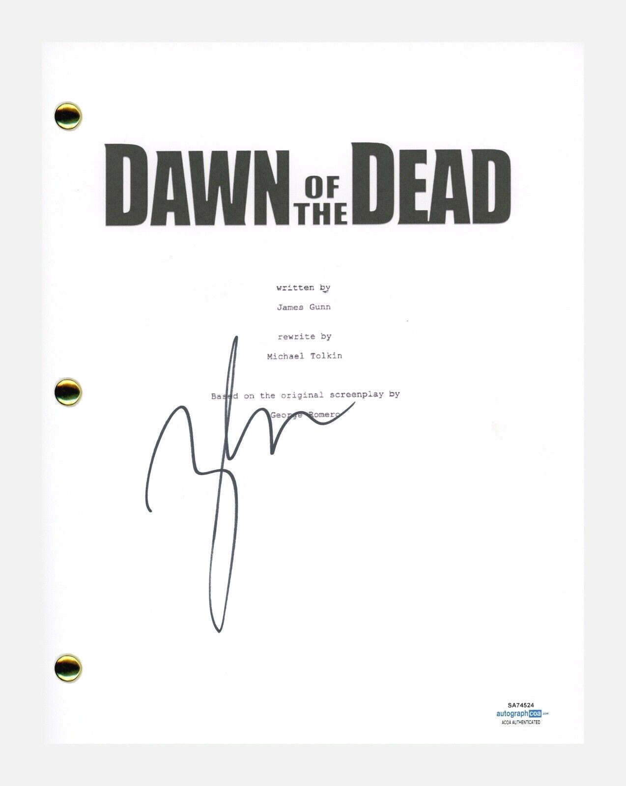 ZACK SNYDER SIGNED AUTOGRAPHED DAWN OF THE DEAD MOVIE SCRIPT SCREENPLAY ACOA COA COLLECTIBLE MEMORABILIA