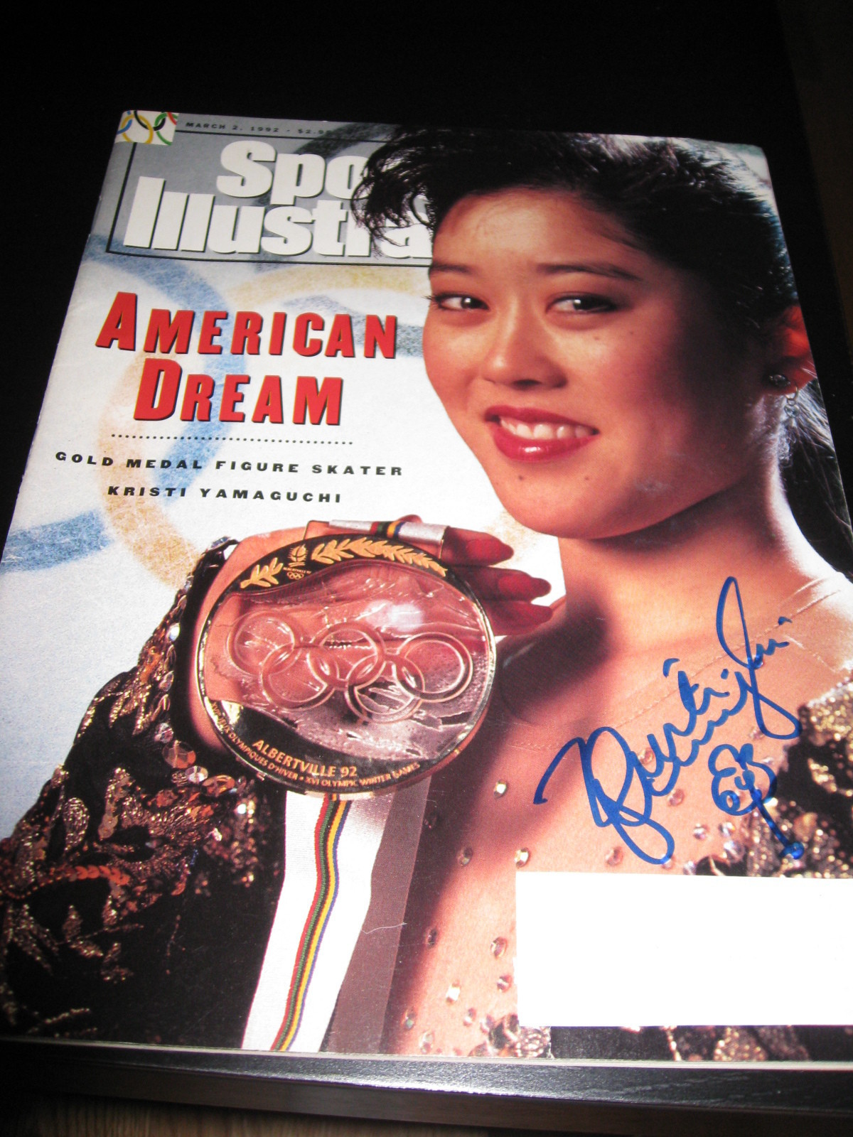 KRISTI YAMAGUCHI SIGNED AUTOGRAPH SPORTS ILLUSTRATED OLYMPICS IN PERSON COA D