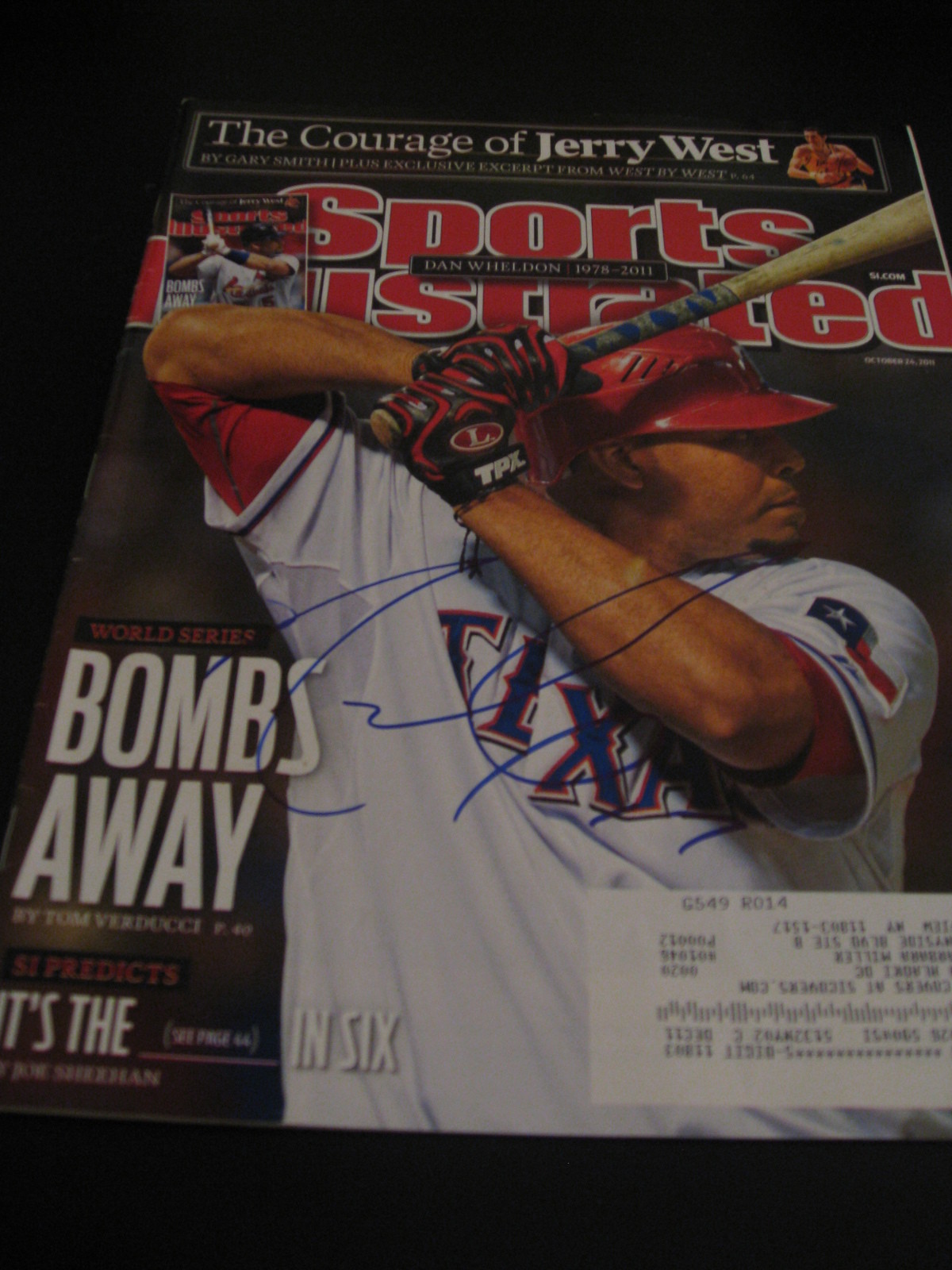 NELSON CRUZ SIGNED AUTOGRAPH SPORTS ILLUSTRATED TEXAS RANGERS IN PERSON COA B