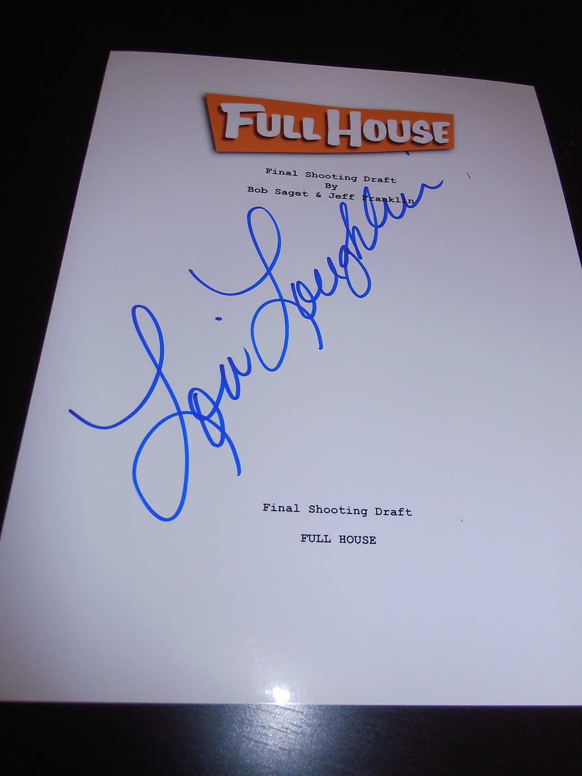 LORI LOUGHLIN SIGNED AUTOGRAPH FULL HOUSE SCRIPT TELEVISION OLSENS IN PERSON COA
