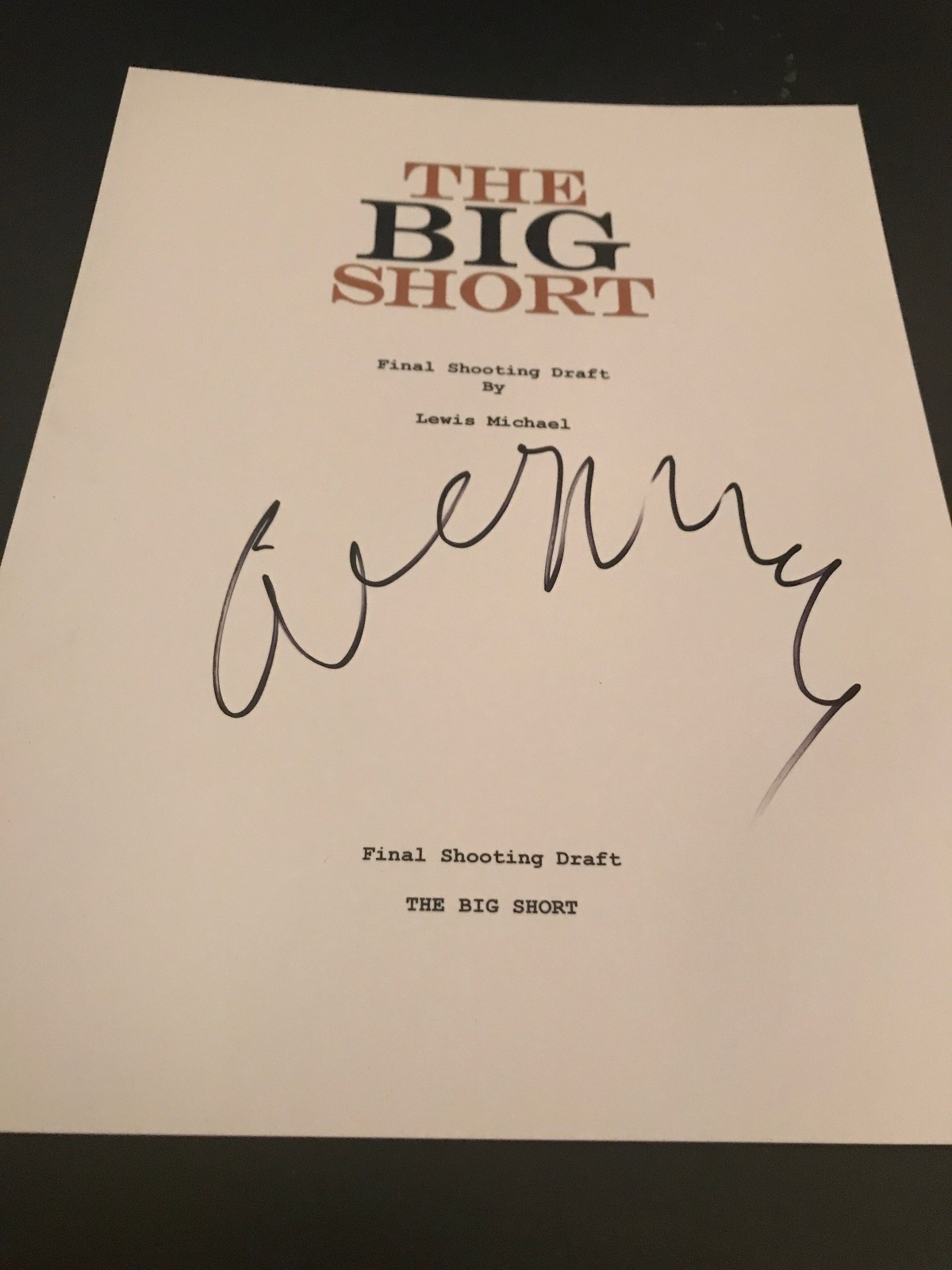 ADAM MACKAY SIGNED AUTOGRAPH THE BIG SHORT MOVIE SCRIPT IN PERSON FULL SCRIPT NY