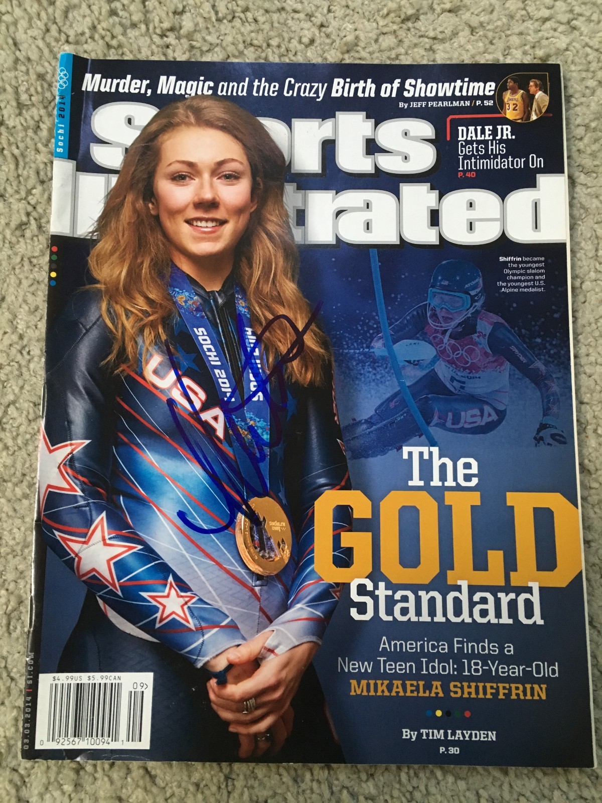MIKAELA SHIFFRIN SIGNED AUTOGRAPH SPORTS ILLUSTRATED MAG PYEONGCHANG OLYMPICS E