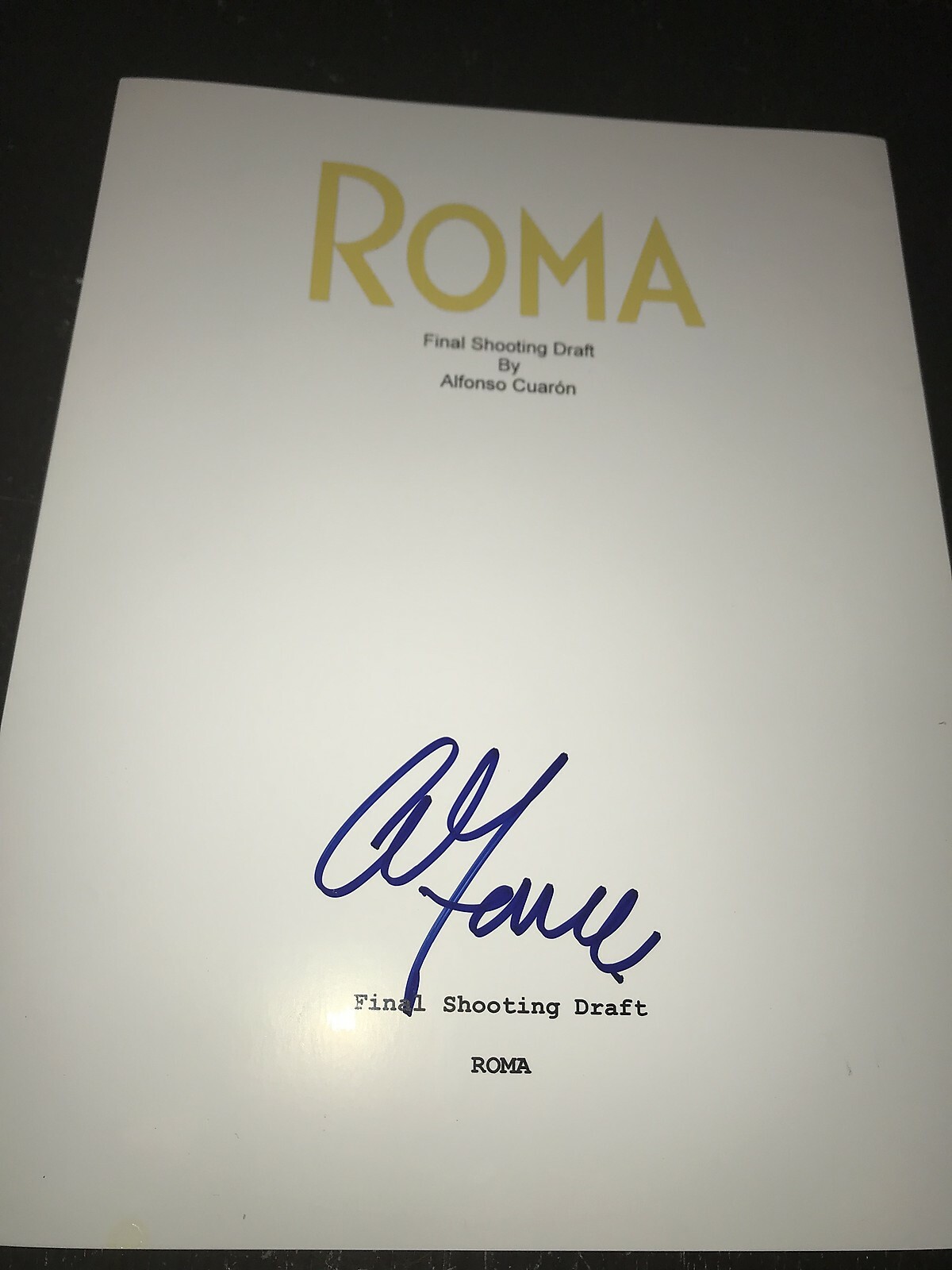 ALFONSO CUARON SIGNED AUTOGRAPH ROMA MOVIE SCRIPT SCREENPLAY IN PERSON COA NY D