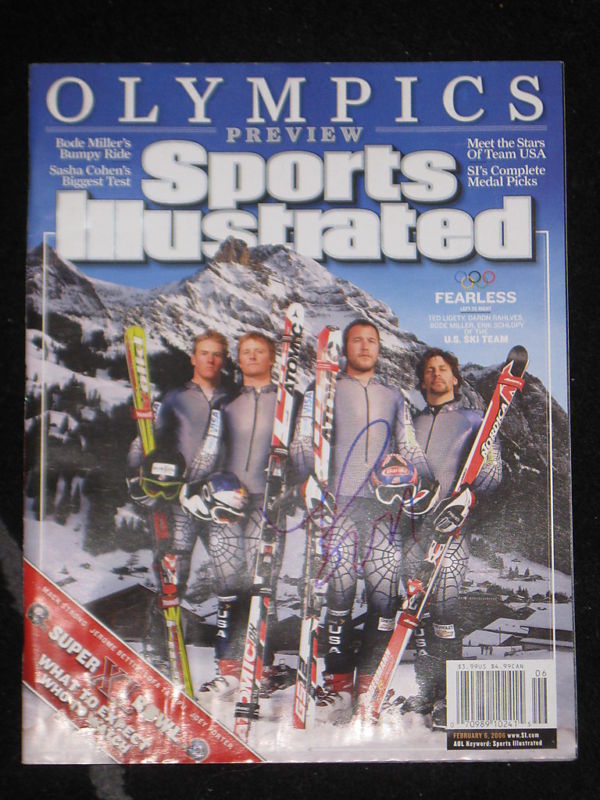 BODE MILLER SIGNED SPORTS ILLUSTRATED OLYMPICS SKIER N
