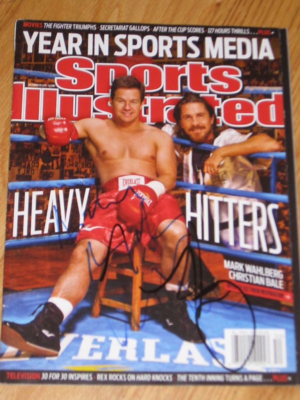 CHRISTIAN BALE WAHLBERG SIGNED SPORTS ILLUSTRATED COA