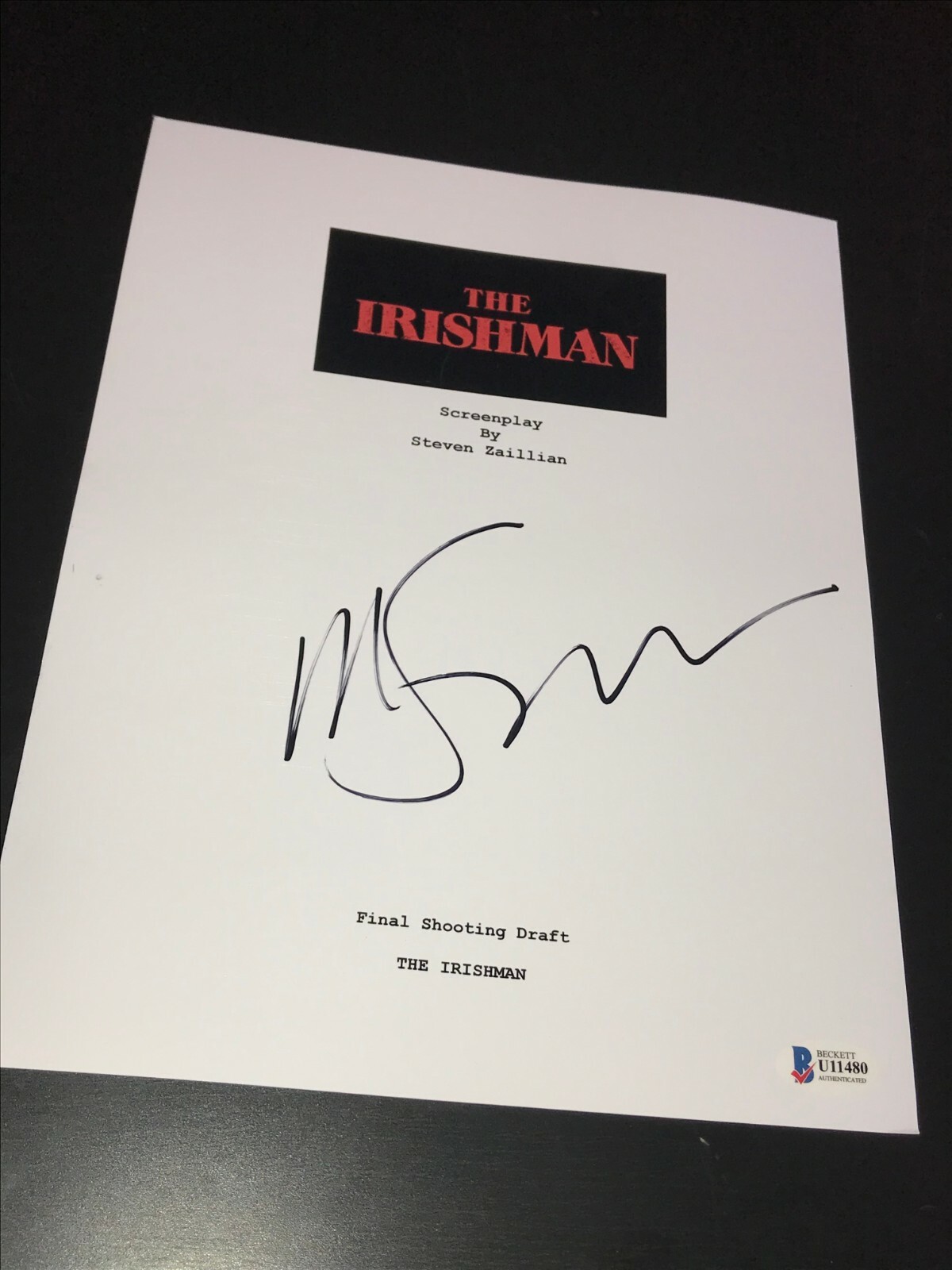 MARTIN SCORSESE SIGNED AUTOGRAPH MOVIE SCRIPT THE IRISHMAN DENIRO BECKETT BAS D