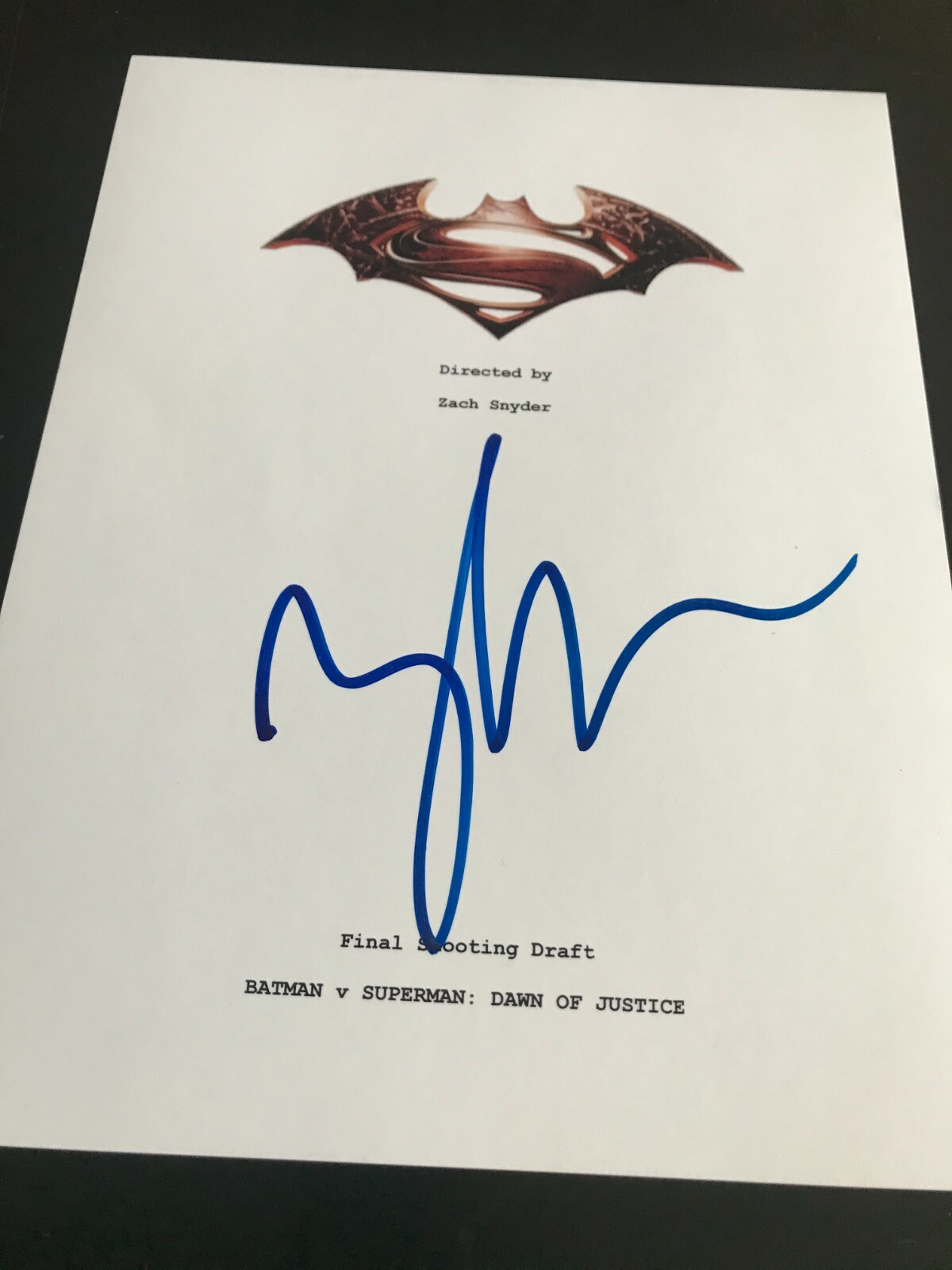 ZACH SNYDER SIGNED AUTOGRAPH MOVIE SCRIPT BATMAN SUPERMAN MAN OF STEEL COA X1 COLLECTIBLE MEMORABILIA