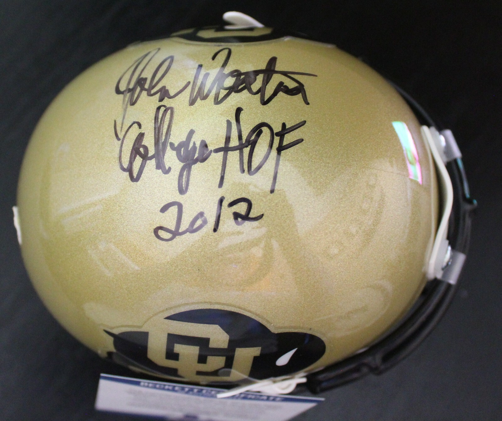 John Wooten Signed Colorado Buffaloes Mini Helmet w/Beckett COA AA45640 BAS