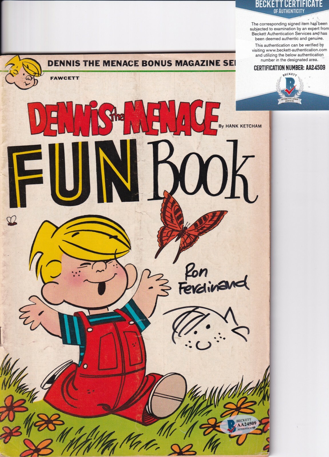 RON FERDINAND signed (DENNIS THE MENACE) 1971 Comic book BECKETT BAS AA24509