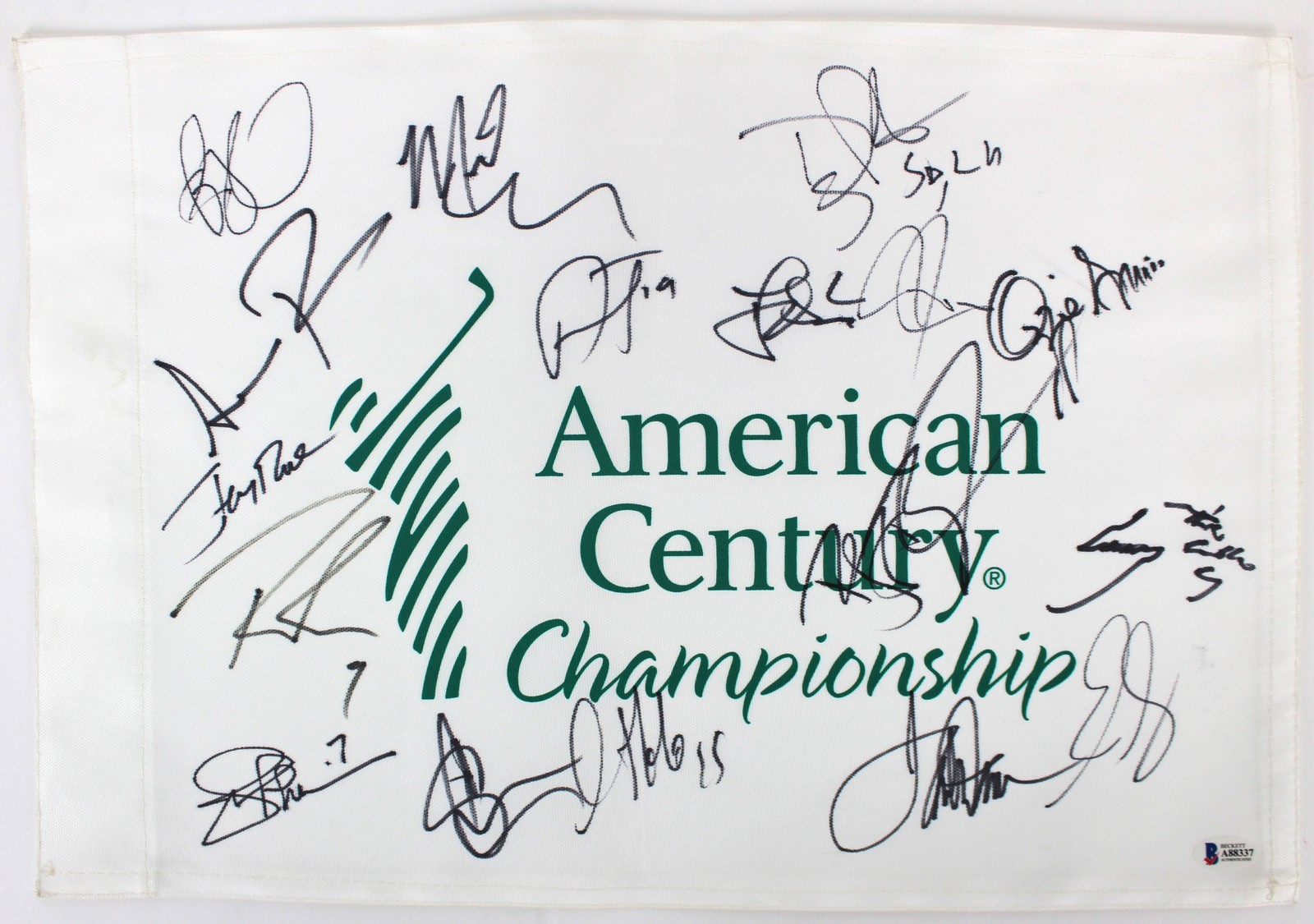 AMERICAN CENTURY (17) ROMO, RICE, BETTIS, PEDERSON SIGNED PIN FLAG BAS #A88337 COLLECTIBLE MEMORABILIA