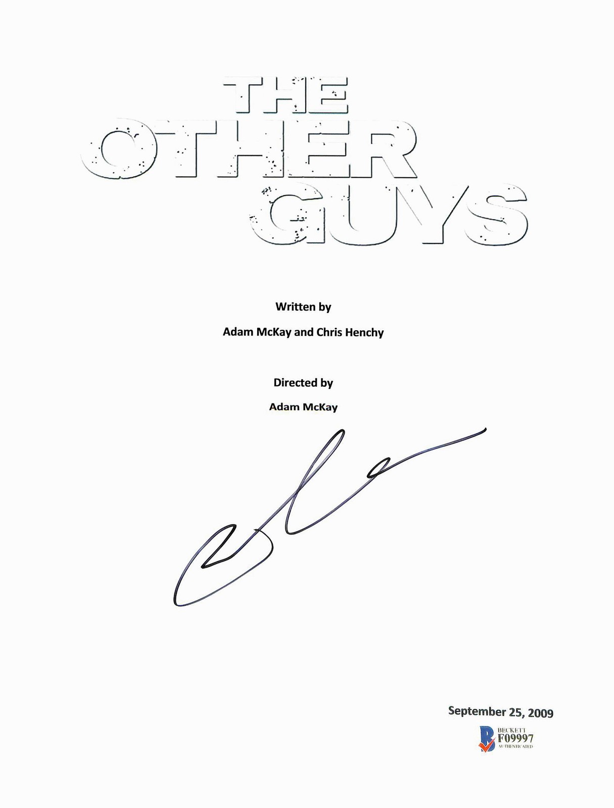 Bobby Cannavale Authentic Signed The Other Guys Script Cover BAS #F09997