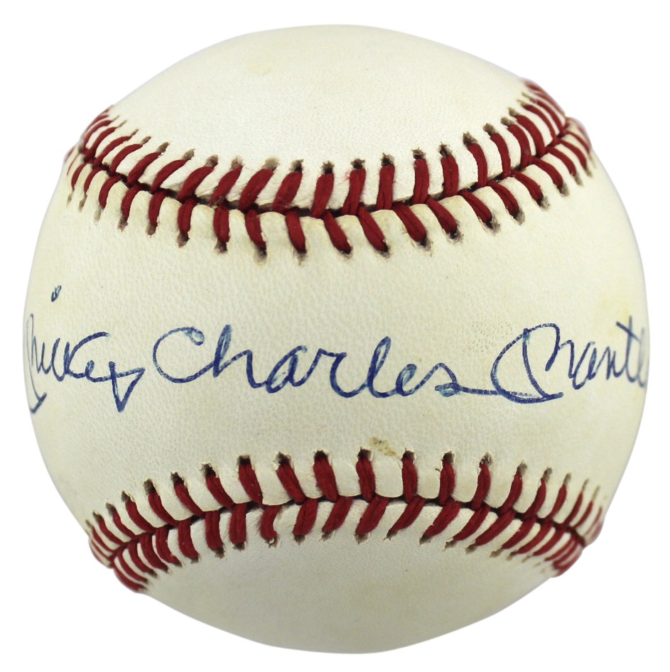 YANKEES MICKEY CHARLES MANTLE AUTHENTIC SIGNED OAL BASEBALL JSA #BB32645 COLLECTIBLE MEMORABILIA