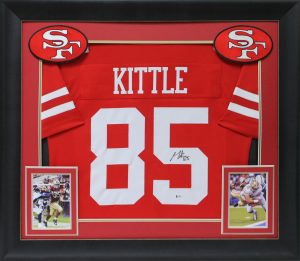 49ERS GEORGE KITTLE AUTHENTIC SIGNED RED FRAMED JERSEY AUTOGRAPHED BAS WITNESSED COLLECTIBLE MEMORABILIA