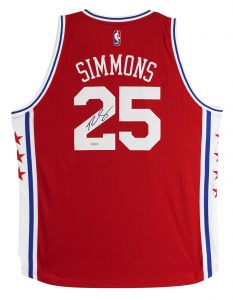 76ERS BEN SIMMONS AUTHENTIC SIGNED RED ADIDAS SWINGMAN JERSEY UDA #BAM55872 COLLECTIBLE MEMORABILIA