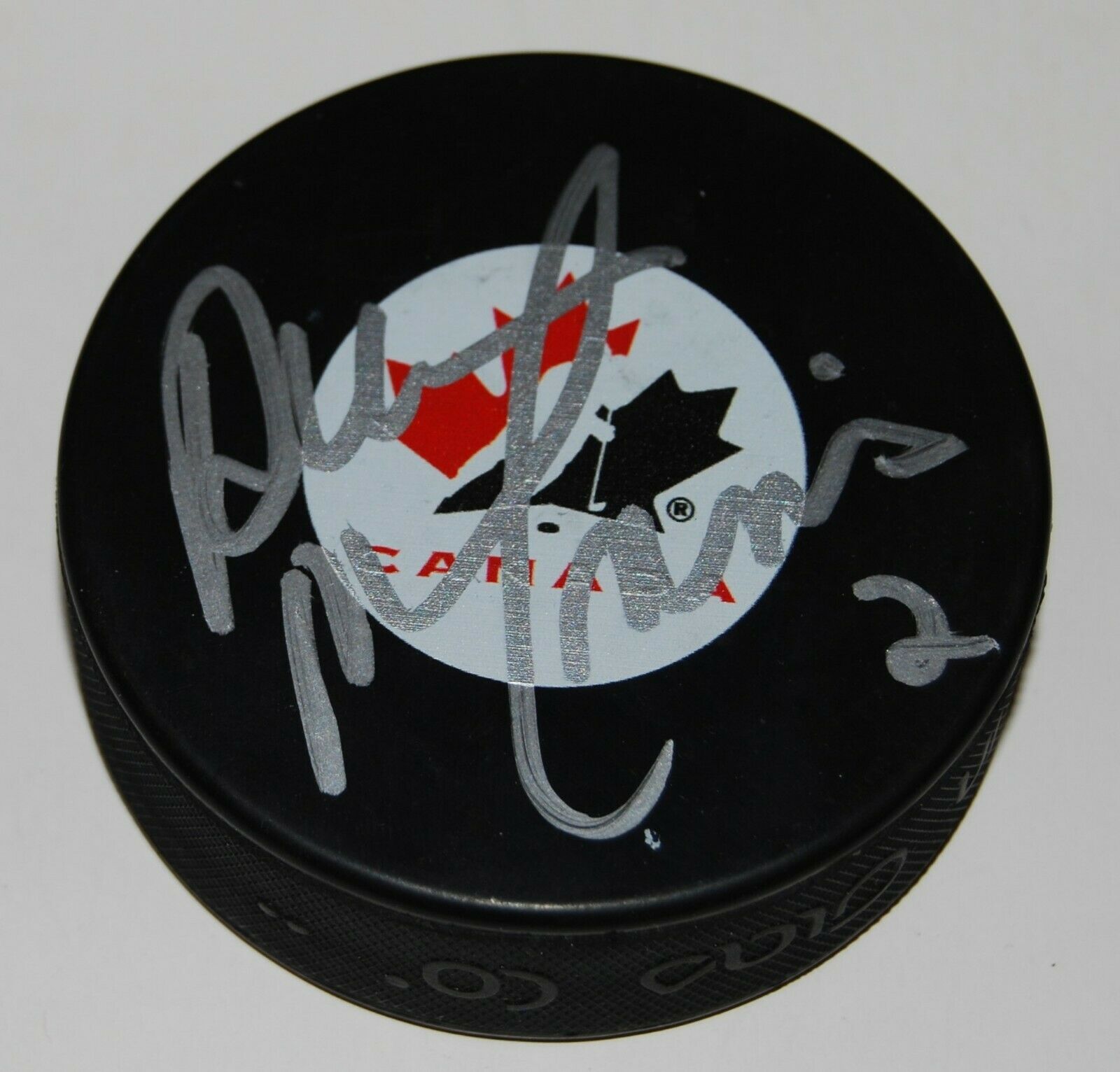 AL MACINNIS signed (ST LOUIS BLUES) Team Canada hockey puck autograph W ...