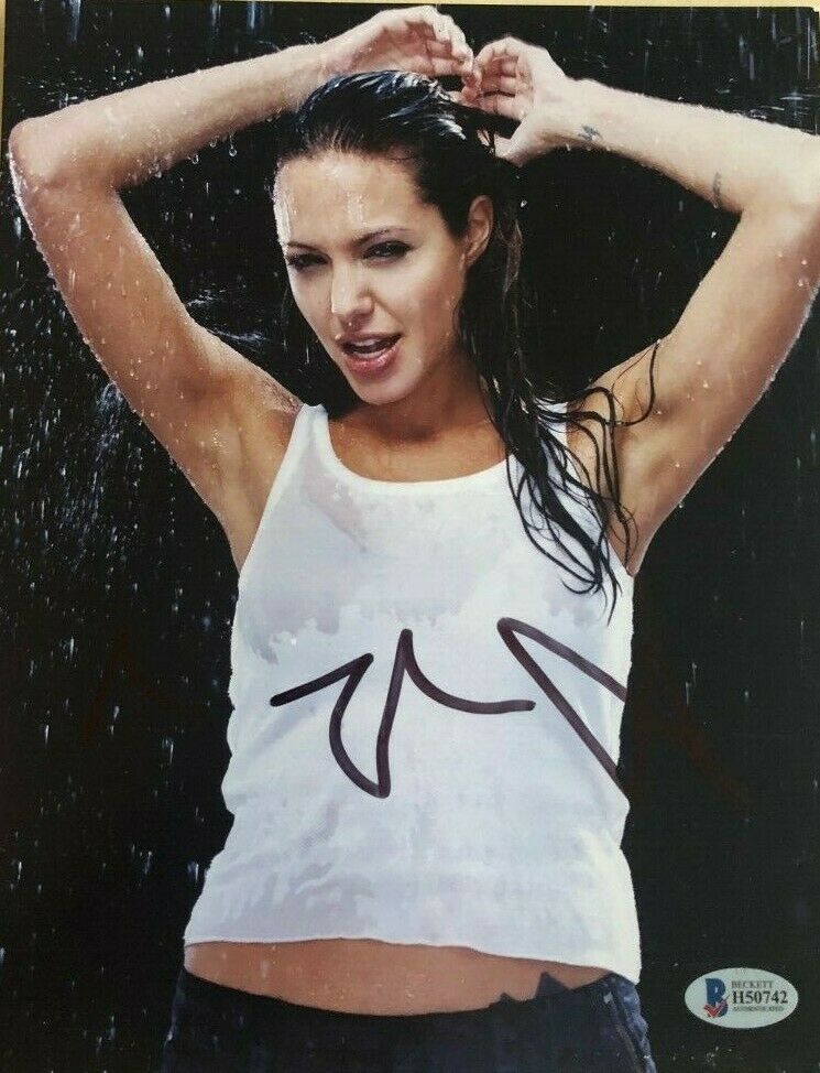 Angelina Jolie Signed Autographed X Photo Tomb Raider Beckett Coa Autographia