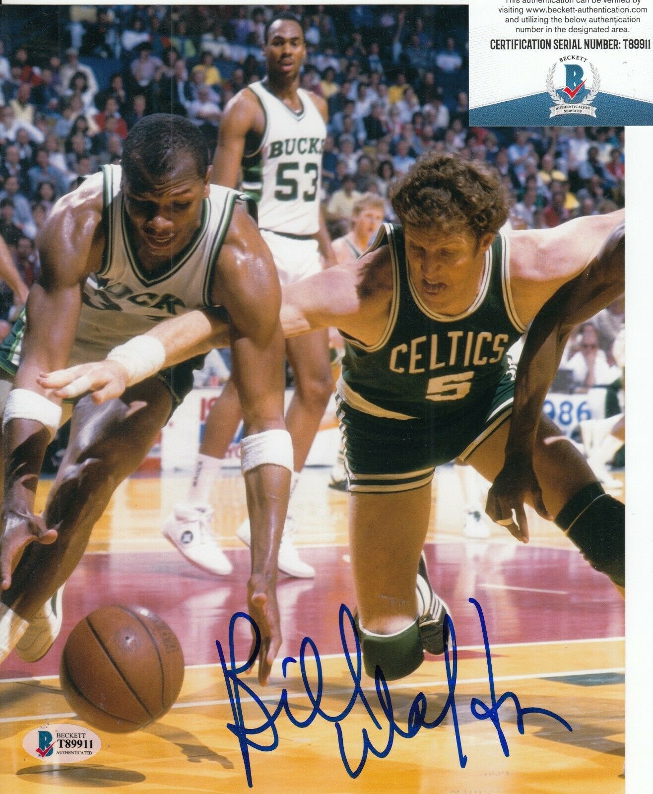 BILL WALTON Signed (BOSTON CELTICS) Basketball 8X10 Photo BECKETT BAS ...