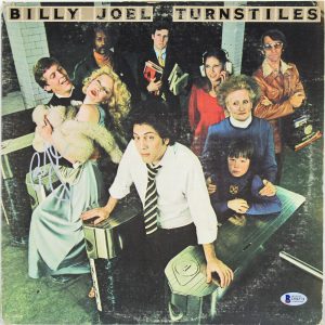 BILLY JOEL AUTHENTIC SIGNED TURNSTILES ALBUM COVER W/ VINYL BAS #D94574 COLLECTIBLE MEMORABILIA