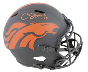 BRONCOS COURTLAND SUTTON SIGNED ECLIPSE FULL SIZE SPEED REP HELMET JSA WITNESS COLLECTIBLE MEMORABILIA