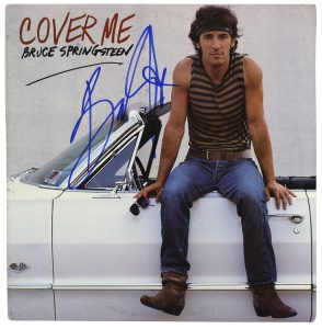 BRUCE SPRINGSTEEN AUTHENTIC SIGNED COVER ME ALBUM COVER AUTOGRAPHED BAS #A39265 COLLECTIBLE MEMORABILIA