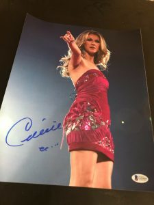 CELINE DION SIGNED AUTOGRAPH 11×14 CONCERT TITANIC HEART WILL GO ON BECKETT D COLLECTIBLE MEMORABILIA