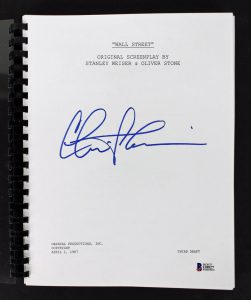 CHARLIE SHEEN AUTHENTIC SIGNED WALL STREET MOVIE SCRIPT BAS WITNESSED COLLECTIBLE MEMORABILIA