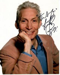 CHARLIE WATTS SIGNED AUTOGRAPHED PHOTO ROLLING STONES DRUMMER COLLECTIBLE MEMORABILIA