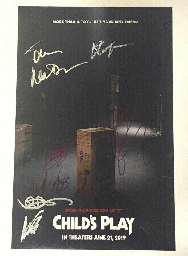 CHILD’S PLAY 2019 SIGNED AUTOGRAPH 11X17 POSTER CAST GABRIEL BATEMAN +7 COA COLLECTIBLE MEMORABILIA