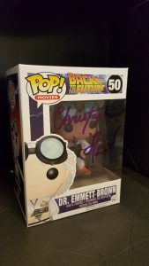 CHRISTOPHER LLOYD SIGNED BACK TO THE FUTURE #50 DR. BROWN FUNKO POP! FIGURE COLLECTIBLE MEMORABILIA