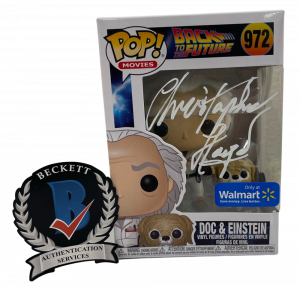 CHRISTOPHER LLOYD SIGNED BACK TO THE FUTURE POP FUNKO 972 EXCLUSIVE BECKETT A COLLECTIBLE MEMORABILIA