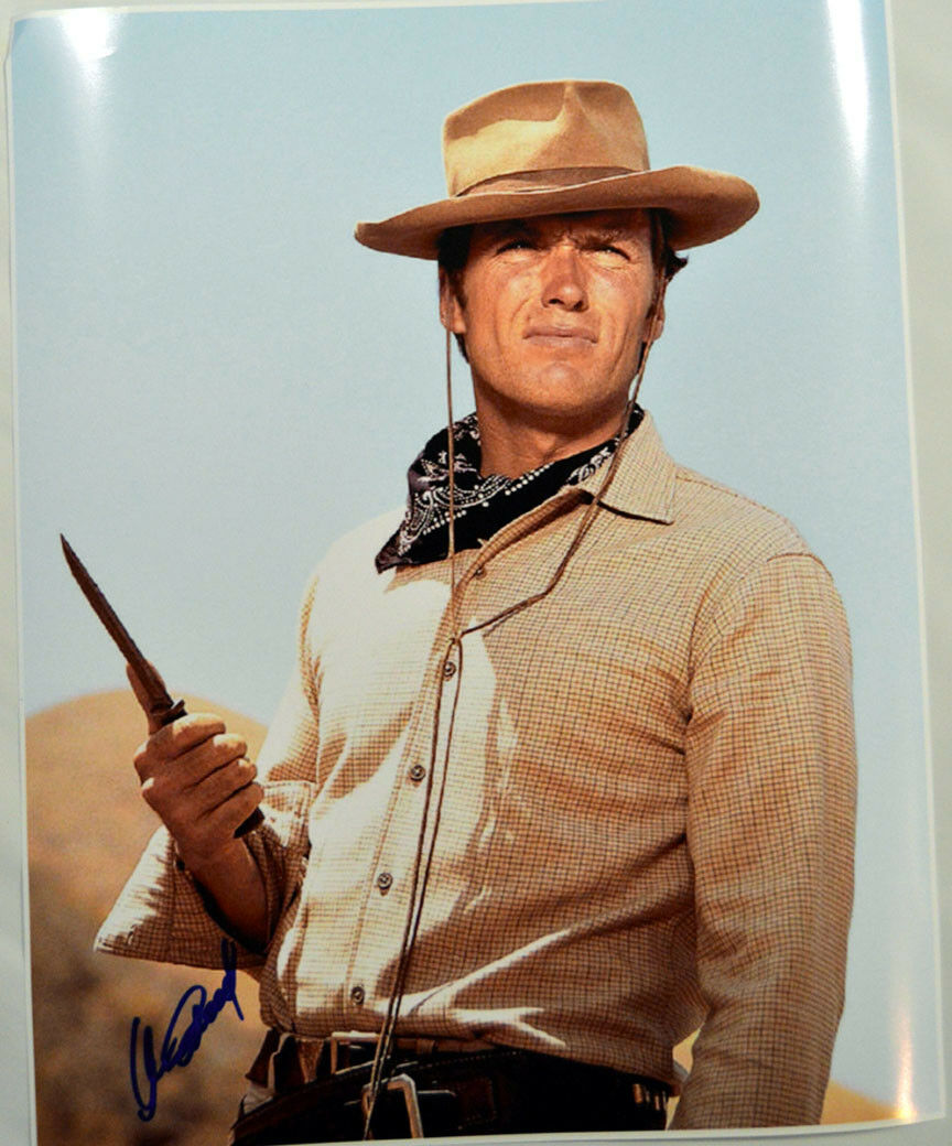 Clint Eastwood Autographed 16x20 Vintage Western Poster Photo PSA AFTAL ...