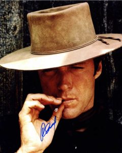 CLINT EASTWOOD AUTOGRAPHED SMOKING 16X20 POSTER PHOTO UACC RD AFTAL COA COLLECTIBLE MEMORABILIA