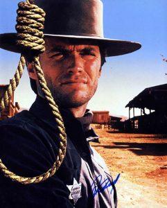 CLINT EASTWOOD SIGNED SHERIFF NOOSE 16X20 POSTER PHOTO UACC RD AFTAL COA COLLECTIBLE MEMORABILIA