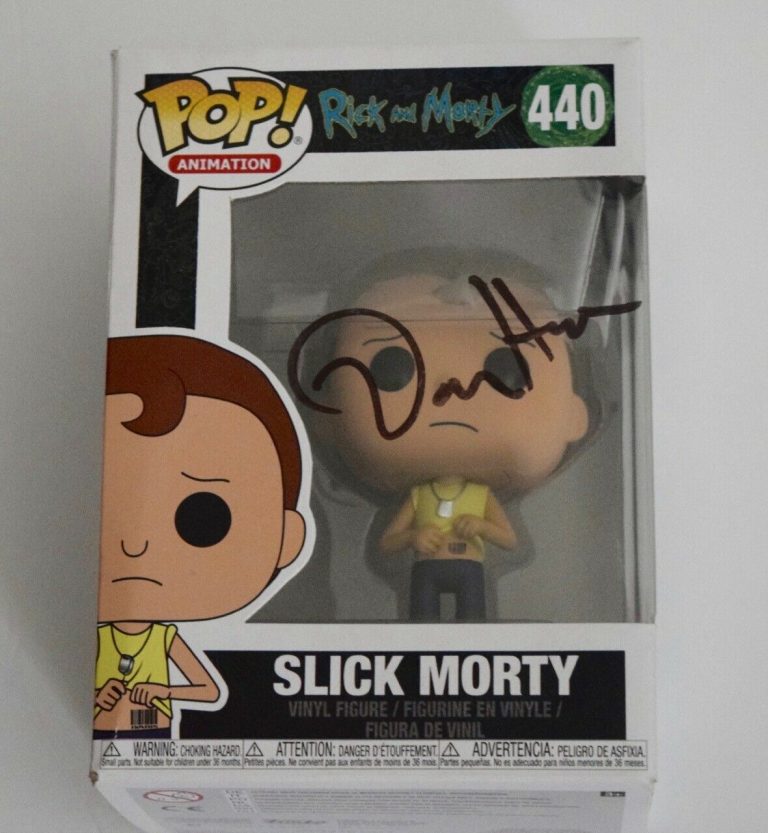DAN HARMON SIGNED RICK AND MORTY SLICK MORTY 440 FUNKO POP FIGURE BECKETT COA COLLECTIBLE MEMORABILIA