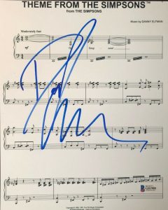 DANNY ELFMAN 8×10 SIGNED AUTOGRAPHED SHEET MUSIC SIMPSONS BECKETT AUTHENTICATED COLLECTIBLE MEMORABILIA