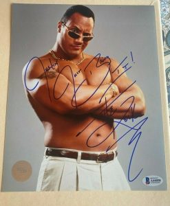 DWAYNE JOHNSON THE ROCK SIGNED AUTOGRAPHED FULL SIGNATURE 8×10 PHOTO WWE WWF COA COLLECTIBLE MEMORABILIA