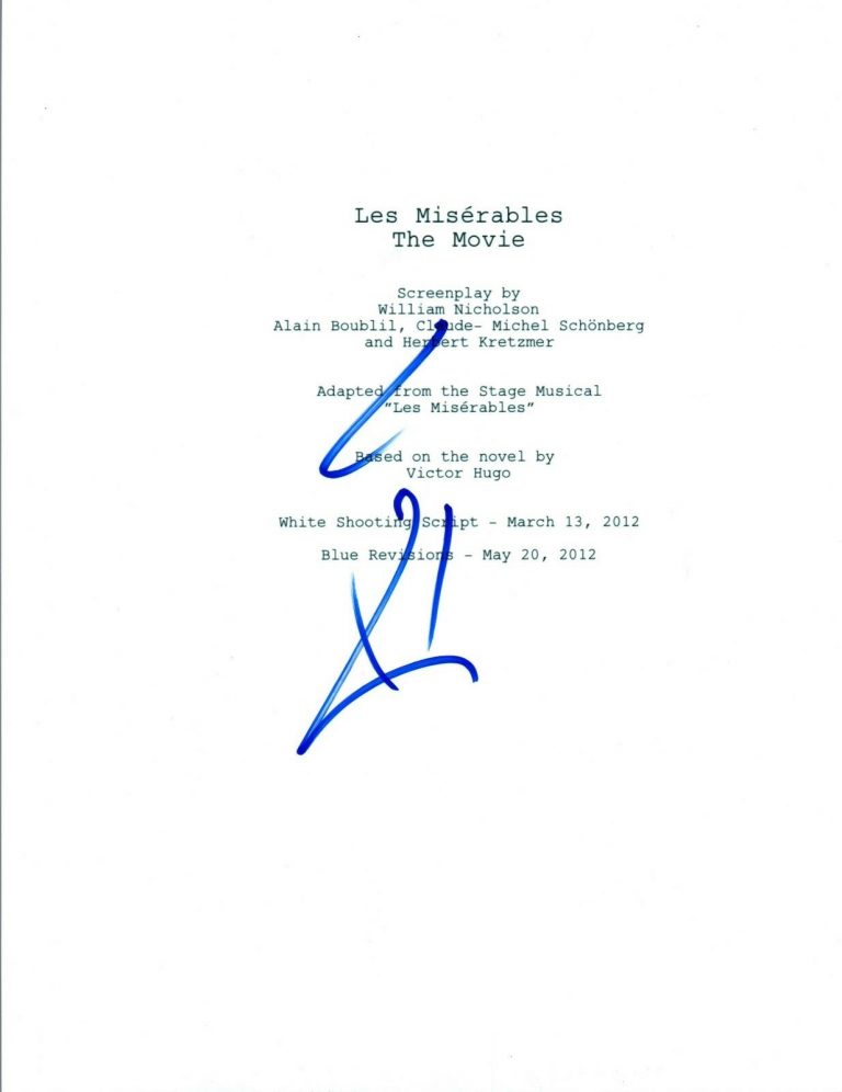 EDDIE REDMAYNE SIGNED AUTOGRAPHED LES MISERABLES MOVIE SCRIPT COA AB COLLECTIBLE MEMORABILIA