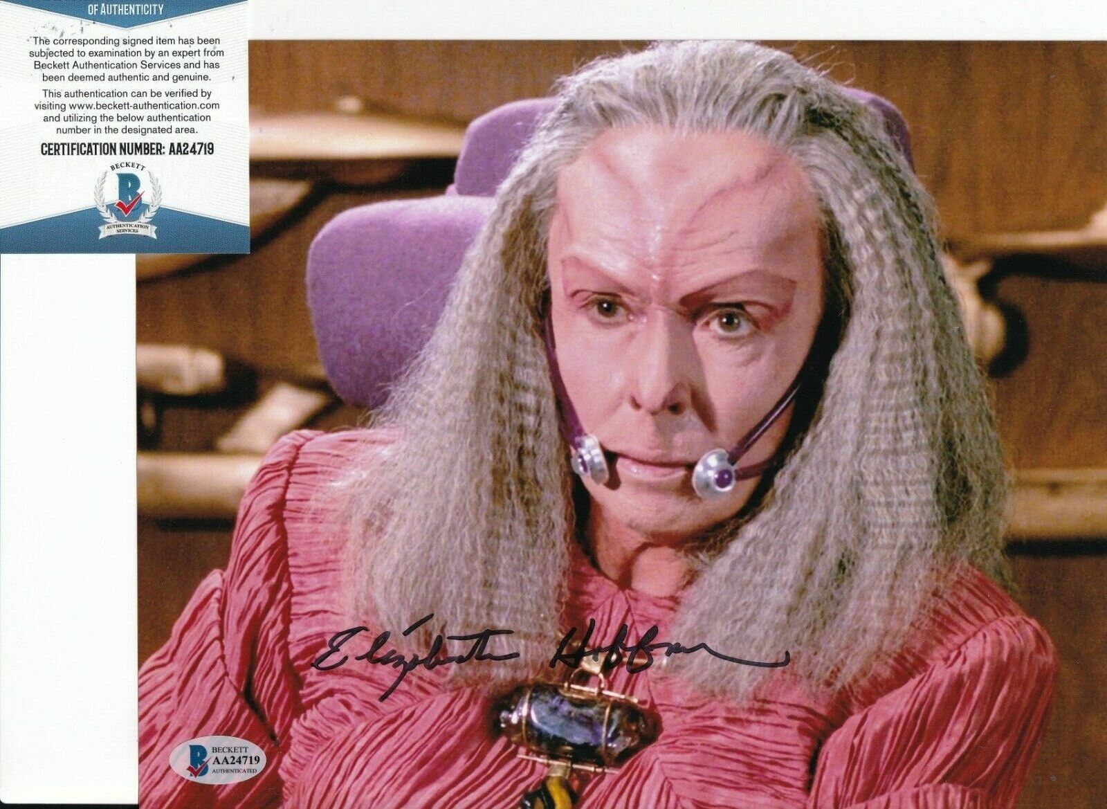 Elizabeth Hoffman Signed Stargate Dr Langford 8x10 Photo Beckett Bas Autographia