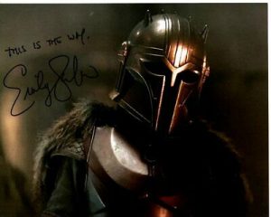 EMILY SWALLOW SIGNED AUTOGRAPHED STAR WARS THE MANDALORIAN ARMORER PHOTO CONTENT COLLECTIBLE MEMORABILIA